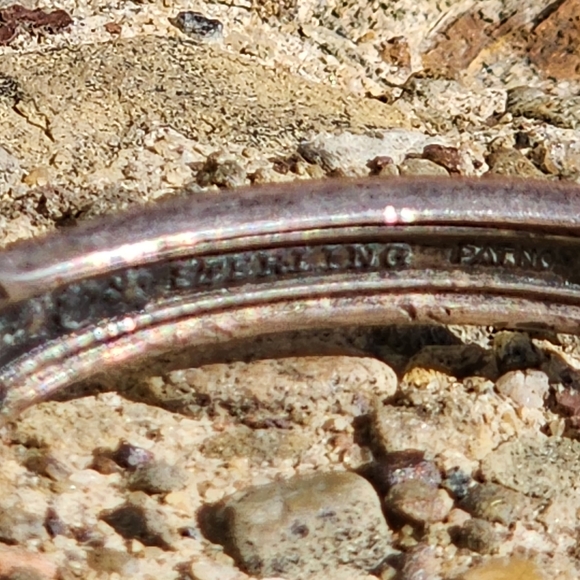 Antique sterling silver floral cuff bracelet flower - Picture 5 of 8